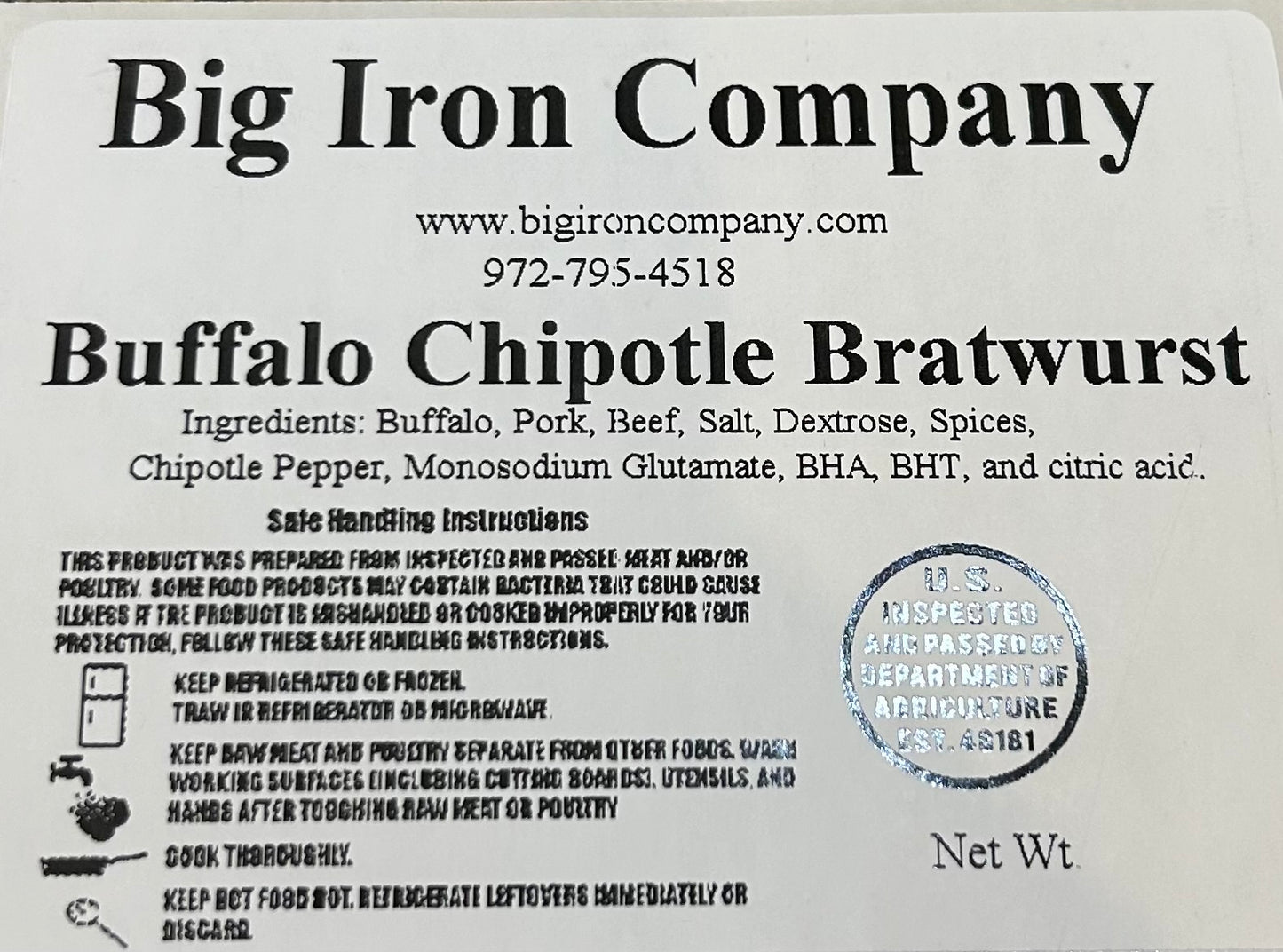 Buffalo Chipotle Sausage (30 lb Case)