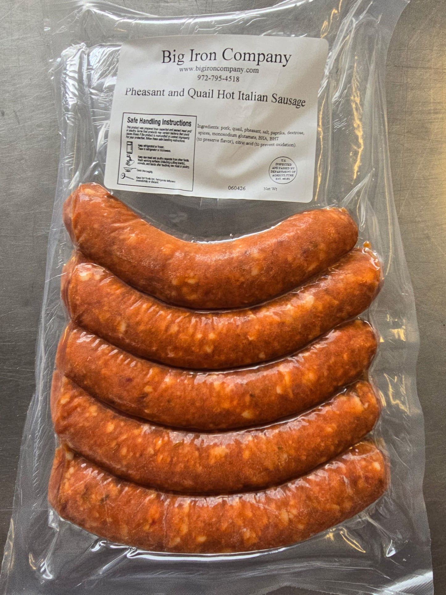 Pheasant & Quail Hot Italian Sausage